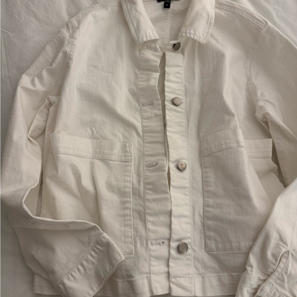 Eileen Fisher White Denim Jacket - Picture 2 of 3
